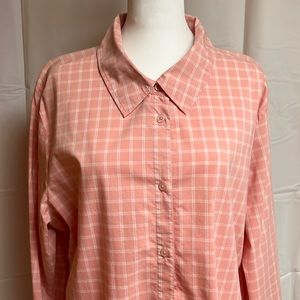 Denim&Co 1X Long Sleeve Button down Blouse